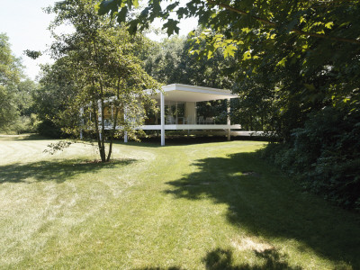 Farnsworth House, Plano, Illinois, 1945-50, Exterior From Garden, Architect: Ludwig Van Der Rohe by Alan Weintraub Pricing Limited Edition Print image