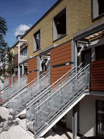 The Chronos Buildings, Whitechapel London, Row Of Entrance Stairways, Architect: Proctor Matthews by Charlotte Wood Pricing Limited Edition Print image