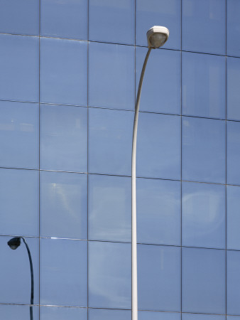 Detail Of Europe Building - Edificio Europa With Streetlamp, Leon, Spain by David Borland Pricing Limited Edition Print image