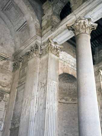 Exterior Columns At The Pantheon, Rome, Italy by David Clapp Pricing Limited Edition Print image