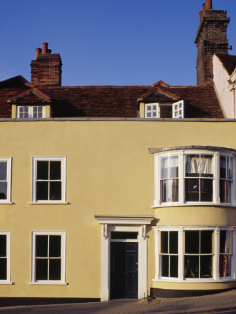 Georgian Town House - Bow Window, Dormer, Casement Windows Behind Parapet, Maldon, Essex, C18th by Gillian Darley Pricing Limited Edition Print image