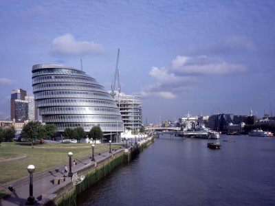 City Hall Gla, London, View Along Embankment, Architect: Sir Norman Foster And Partners by Peter Durant Pricing Limited Edition Print image