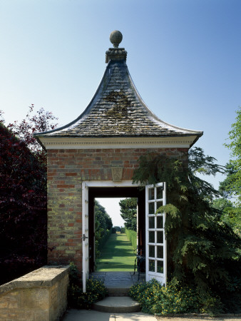 Hidcote Manor Garden, Cotswolds, Gloucestershire, England, View Through Summer House To Gardens by Richard Bryant Pricing Limited Edition Print image