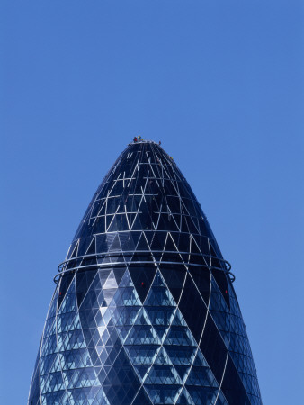 Swiss Re Headquarters, London, Exterior Detail Of Dome With Workers, Architect: Foster And Partners by Peter Durant Pricing Limited Edition Print image