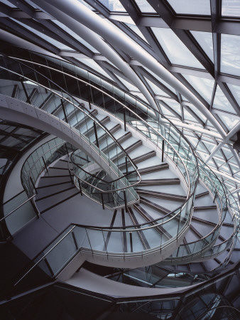 City Hall Gla, London, Spiral Staircase, 1999-2002, Architect: Sir Norman Foster And Partners by Peter Durant Pricing Limited Edition Print image