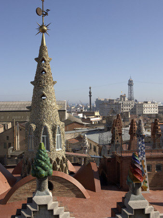 Palau Gnell, Barcelona, Catalonia, Spain, Roofscape, Architect: Antoni Gaudf by Richard Bryant Pricing Limited Edition Print image