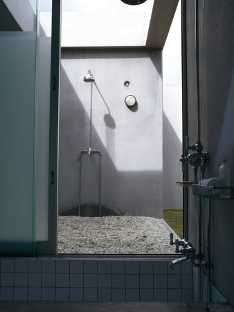 Cooper Residence, Omaha Beach, New Zealand, Indoor And Outdoor Showers, Fearon Hay Architects by Richard Powers Pricing Limited Edition Print image