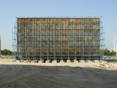 Scaffolding Supporting Signage, Dubai by Tim Mitchell Pricing Limited Edition Print image