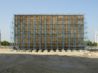 Scaffolding Supporting Signage, Dubai by Tim Mitchell Pricing Limited Edition Print image