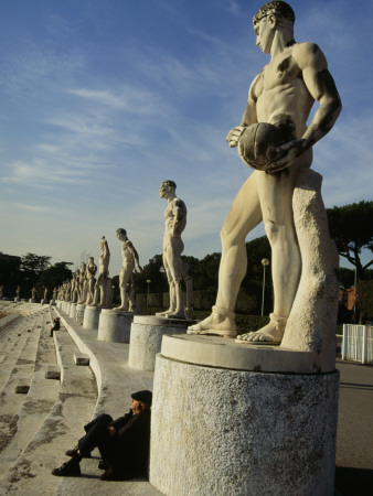 Statues Mussolini Sports Stadium Rome Foro Italico 1933 by Robert O'dea Pricing Limited Edition Print image