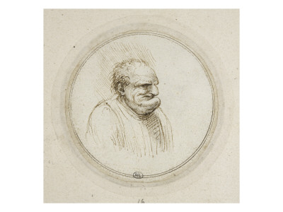 Homme En Buste Avec Un Énorme Menton En Galoche by Léonard De Vinci Pricing Limited Edition Print image