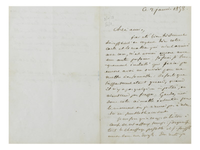 Autograph Letter To Josephine Forget, January 2, 1858 by Eugene Delacroix Pricing Limited Edition Print image