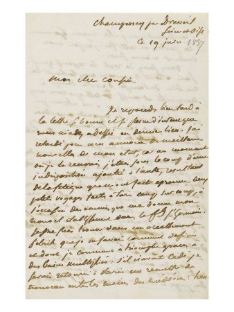 Autographe À Berryer, 19 Juin 1857 by Eugene Delacroix Pricing Limited Edition Print image