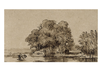 Bouquet D'arbres Au Bord De L'eau by Rembrandt Van Rijn Pricing Limited Edition Print image