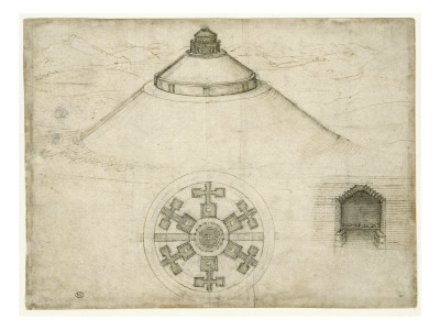 Etudes D'architecture : Projet Pour Le Mausolée Étrusque by Léonard De Vinci Pricing Limited Edition Print image