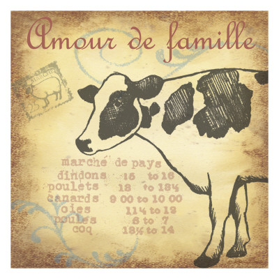 Amour De Famille Cow by Robin Davis Pricing Limited Edition Print image