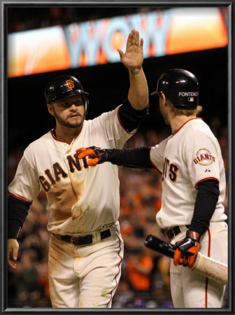 Texas Rangers V San Francisco Giants, Game 2: Cody Ross, Mike Fontenot by Doug Pensinger Pricing Limited Edition Print image