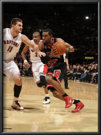Chicago Bulls V Toronto Raptors: Linas Kleiza And C.J. Watson by Ron Turenne Pricing Limited Edition Print image