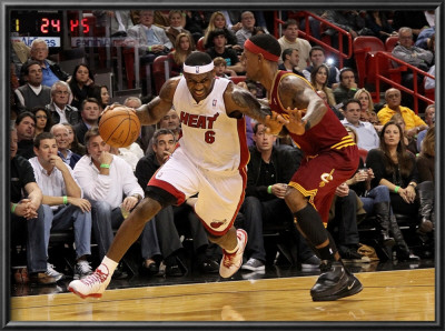 Cleveland Cavaliers  V Miami Heat: Lebron James And Daniel Gibson by Mike Ehrmann Pricing Limited Edition Print image