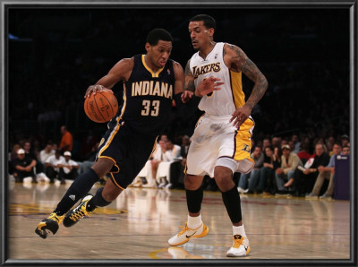 Indiana Pacers V Los Angeles Lakers: Danny Granger And Matt Barnes by Jeff Gross Pricing Limited Edition Print image