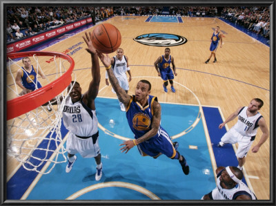 Golden State Warriors V Dallas Mavericks: Monta Ellis And Ian Mahinmi by Glenn James Pricing Limited Edition Print image