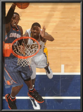 Charlotte Bobcats V Indiana Pacers: Gerald Wallace And Solomon Jones by Ron Hoskins Pricing Limited Edition Print image