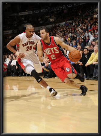 New Jersey Nets V Toronto Raptors: Jordan Farmar And Leandro Barbosa by Ron Turenne Pricing Limited Edition Print image