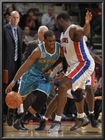New Orleans Hornets V Detroit Pistons: Chris Paul And Jason Maxiell by Allen Einstein Pricing Limited Edition Print image