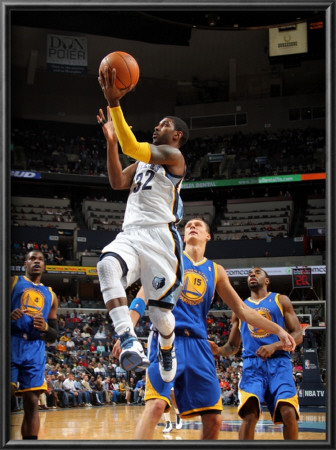 Golden State Warriors V Memphis Grizzlies: O.J. Mayo And Andris Biedrins by Joe Murphy Pricing Limited Edition Print image