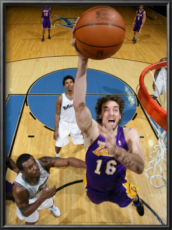 Los Angeles Lakers V Washington Wizards: Pau Gasol And Trevor Booker by Ned Dishman Pricing Limited Edition Print image