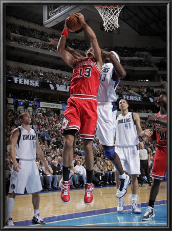Chicago Bulls V Dallas Mavericks: Joakim Noah And Brendan Haywood by Glenn James Pricing Limited Edition Print image