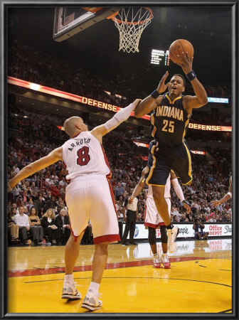 Indiana Pacers V Miami Heat: Brandon Rush And Carlos Arroyo by Mike Ehrmann Pricing Limited Edition Print image