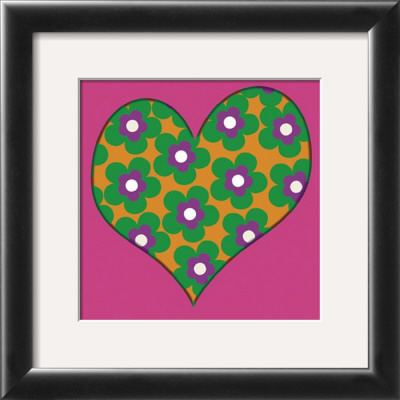 Green Flowered Heart by Miriam Bedia Pricing Limited Edition Print image