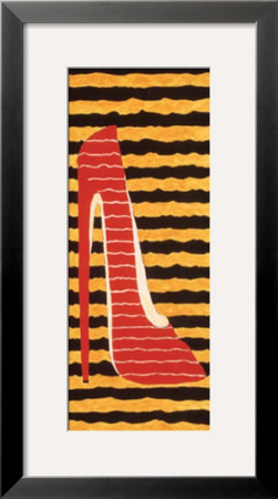 Red And White Stripe Shoe by Rita Lerman Pricing Limited Edition Print image