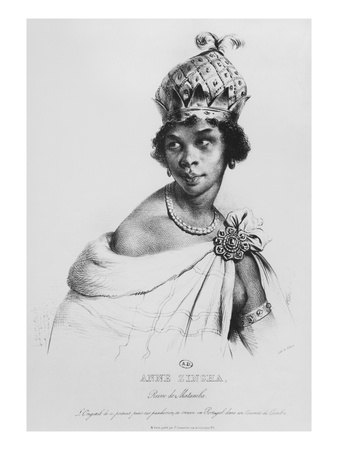 Ann Zingha, Queen Of Matamba, Printed By Fancois Le Villain, C.1830 by Achille Deveria Pricing Limited Edition Print image