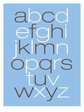 Lower Case Alphabet On Blue by Avalisa Pricing Limited Edition Print image