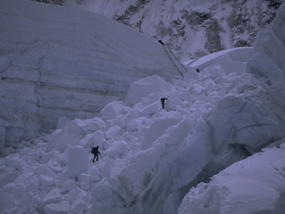 Climbing Khumbu Ice Fall, Everest, Nepal by Michael Brown Pricing Limited Edition Print image