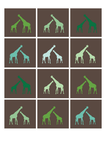 Green Giraffe Squares by Avalisa Pricing Limited Edition Print image
