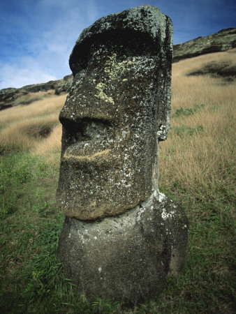 Ancient Stone Statue, Easter Island, Pacific Ocean 1999 by George Chan Pricing Limited Edition Print image