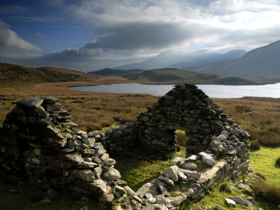 Ruins Of Shephed's Hut At Llyn Y Dywarchen, Gwynedd, North Wales, Uk by Ross Hoddinott Pricing Limited Edition Print image