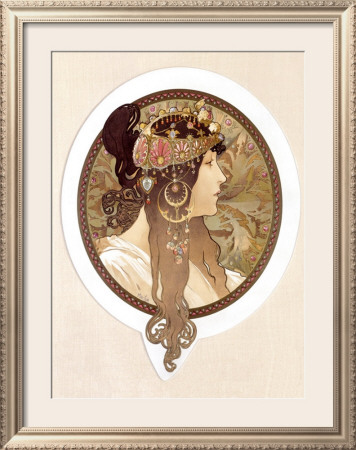 Byzantine Brunette, 1897 by Alphonse Mucha Pricing Limited Edition Print image