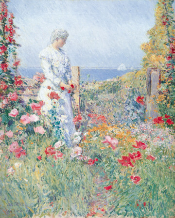 In The Garden (Celia Thaxter In Her Garden), 1892 by Frederick Childe Hassam Pricing Limited Edition Print image