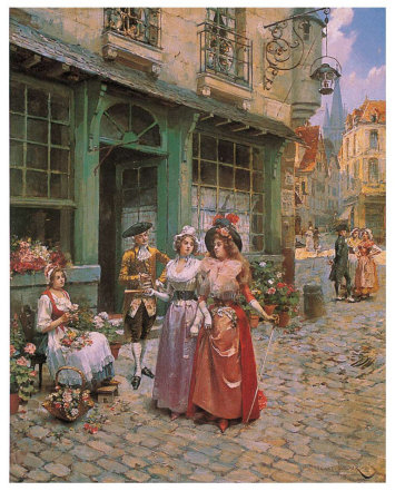 Promenade In The Time Of Louis Xvi by Henri Victor Lesur Pricing Limited Edition Print image