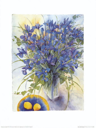 Irises With Lemons by Shirley Felts Pricing Limited Edition Print image