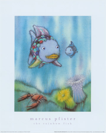 Rainbow Fish And The Little Blue Fish by Marcus Pfister Pricing Limited Edition Print image