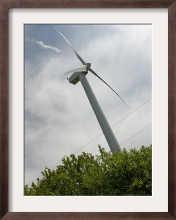 The Portsmouth Abbey Windmill Hovers Above The Treeline And Generates Power by Stew Milne Pricing Limited Edition Print image