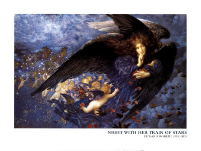 Night With Her Train Of Stars by Edward Robert Hughes Pricing Limited Edition Print image