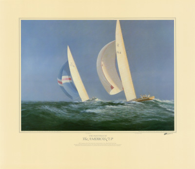 The America's Cup - Courageous V. Southern Cross, 1974 (Signed) by Tim Thompson Pricing Limited Edition Print image