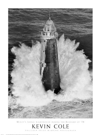 Minot's Ledge Lighthouse During The Blizzard Of 1978 by Kevin Cole Pricing Limited Edition Print image