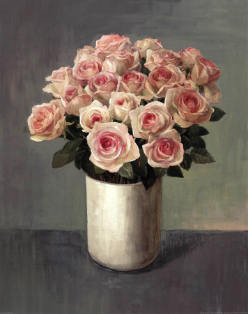 Roses In White Vase by Danhui Nai Pricing Limited Edition Print image